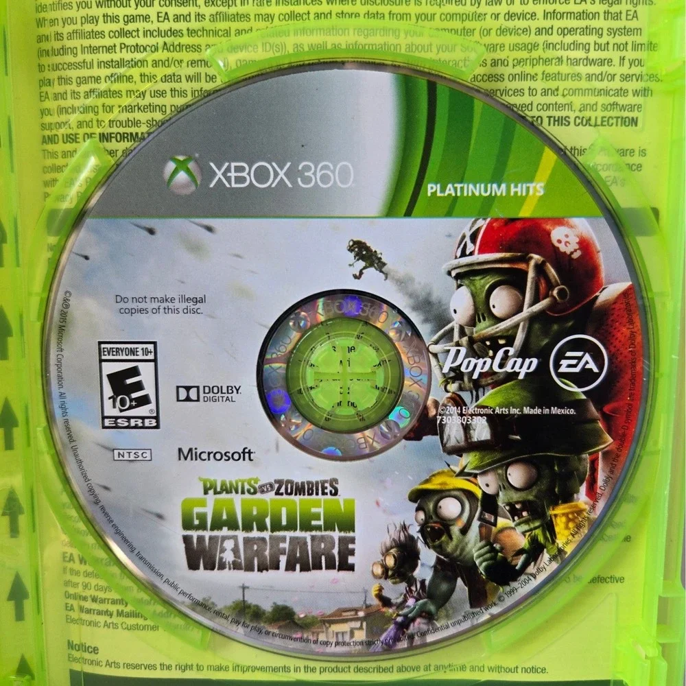 Plants vs. Zombies & Garden‎ Warfare Bundle - Microsoft Xbox 360 2 Games Working